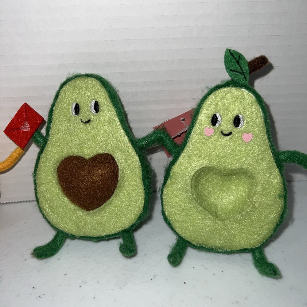 Target Spritz Valentine Felt Duos-3 Pairs-Avocados Cherries Coffee/Donut NWT - Picture 2 of 4